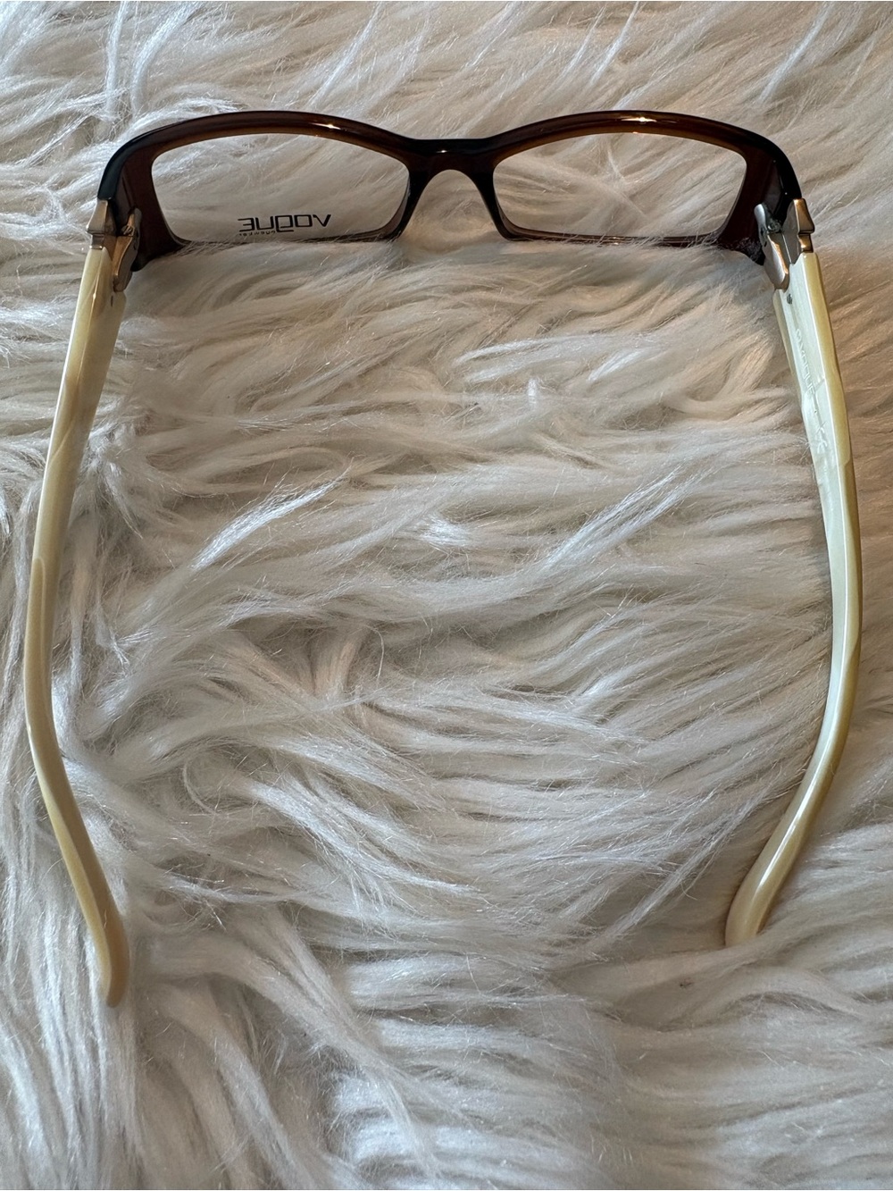 Vogue Brown Rectangular Eyeglasses with Zebra Soft Case New without tags - Picture 3 of 8